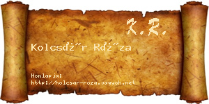 Kolcsár Róza névjegykártya